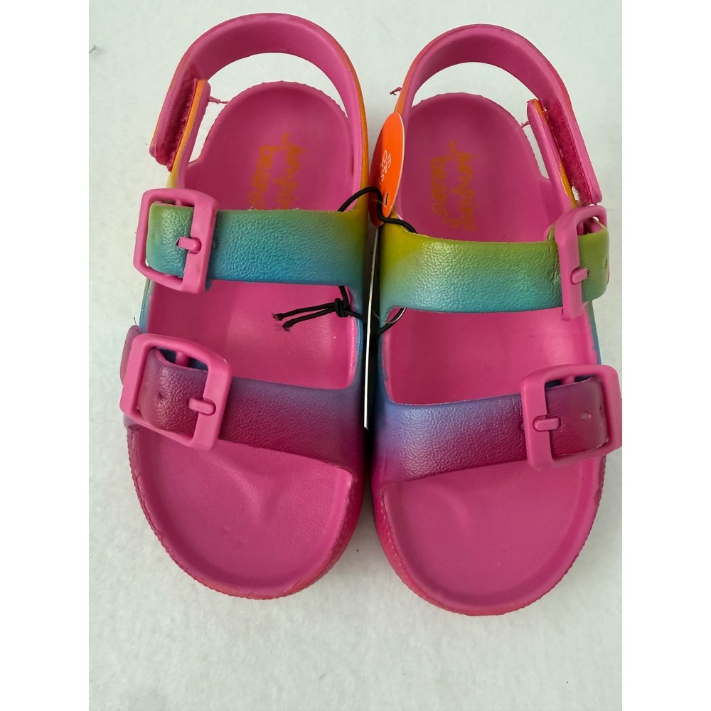 NWT Jumping Beans Rainbow Toddler Sandals OSHINRAINBOW Pink Multi Size 7T 8T